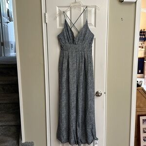 NWT cupshe blue and white striped jumpsuit size large